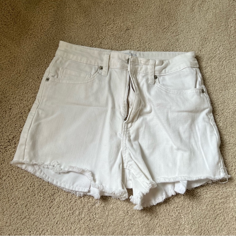 White jean shorts